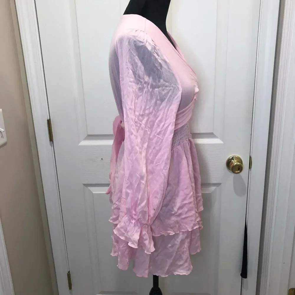 Pink ruffle wrap top dress, size xl - Picture 7 of 14